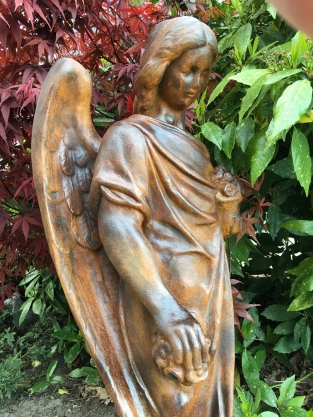 Stehender Engel aus Oxid - 105 cm - Stein